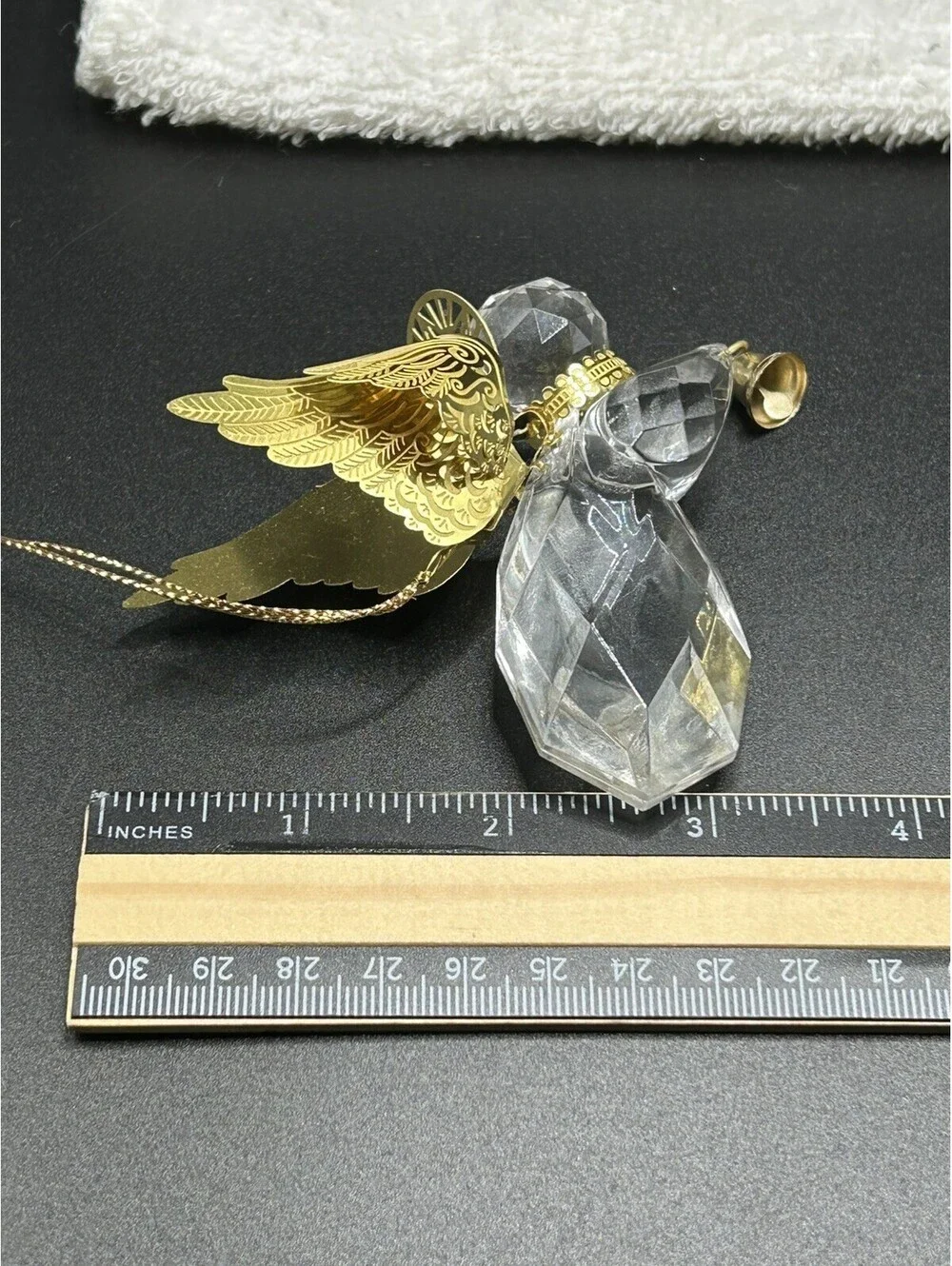 Vintage Filigree Angel Roman Inc Gold Wings Christmas Ornament 1994 ECU